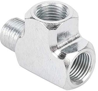 SolUptanisu Manometer 3/8, Manometer Für Öl Wasser Sensor, Öldruck Sensor Und Adapter T Typ T Rohr Anschluss 1/8 T Stück 3 Wege
