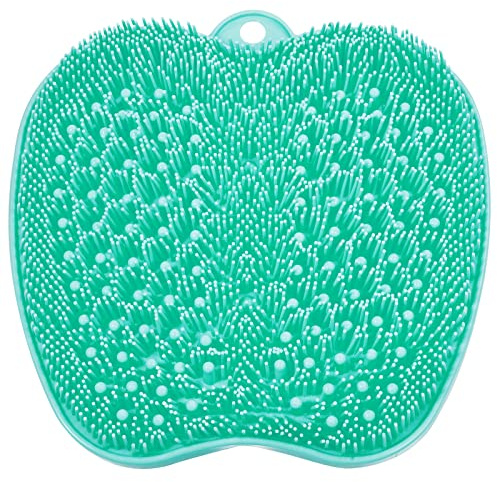 HONYIN Grand Brosse Pieds Douche, Foot Scrubber Douche - Nettoie, Exfolie, Masse vos Pieds Sans se pencher, Circulation du Pied et Soulage Les Pieds Fatigués, avec Ventouses Antidérapantes(28 x 28 cm)