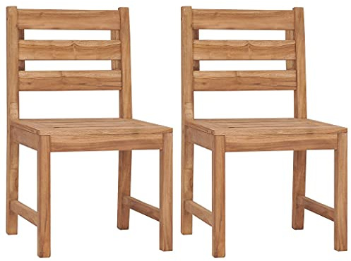 vidaXL Trädgårdsstolar 2 st massiv teak
