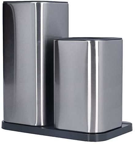 Bloc à couteaux, porte-couteaux en acier inoxydable Organisateur de couteaux de cuisine universel pour plusieurs couteaux de cuisine et ciseaux