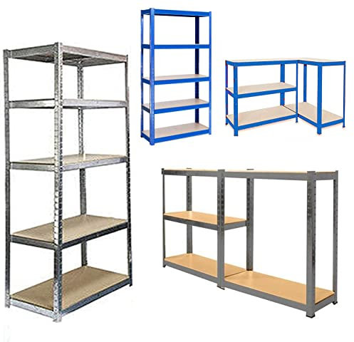 Rigogo Metallregal 170x75x30 cm, 5 MDF Regalböden, Verstellbare Standregal Steckregal Garagenregal Schwerlastregal Einfache Montage, MAX. 875kg Tragfähigkeit, Verzinkt