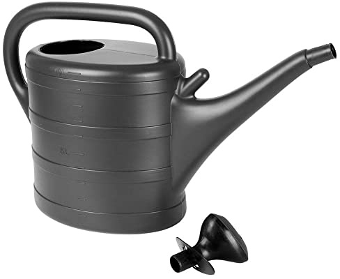 Gartengießkanne Gießkanne klassisches Design mit Sieb Maßeinteilung zum Bewässern Besprühen von Pflanzen leicht dunkelgrau 10l