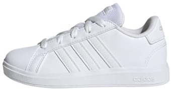 adidas Unisex Kids Grand Court Lifestyle Tennis Lace-Up Shoes, Cloud White/Cloud White/Grey One, 4 UK