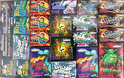 Mega Pyro Box Big Pack Knaller 295 Teile Jugendfeuerwerk Kat. F1 Geburtstag Silvester