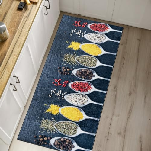 Mazovia Teppich Küche 80x300cm Grau Küchenmotiv Stilvoll rutschfest Elegant | Teppich für Wohnzimmer Schlafzimmer Esszimmer Büro Maschinenwaschbar Wetterfest Pflegeleicht Tierfreundlich Kurzflor Modern