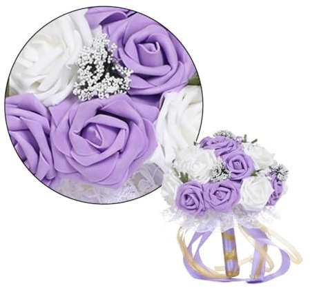 MAGICLULU 1stück Vivid Bride Bouquet Lifelike Pe Hand Flower for Wedding European Style Bridal Decoration for Photos and Ceremony