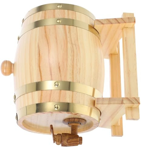 HOLIDYOYO 1juego Barril De Madera para Envejecimiento De y Cerveza Dispensador Práctico Soporte y Almacenamiento Casa