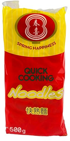 Spring Happiness 1 bouilloire rapide de qualité supérieure de 500 g – Pâtes traditionnelles asiatiques parfaites pour les plats au wok et aux mies – Nouilles à cuisson rapide idéales comme nouilles