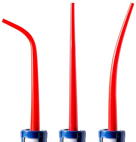 ANZHUO 3 PCS Long Caulking nozzles for Caulking Gun, 10.6 inch | Red,one straight two bend,Used for construction and joint filling