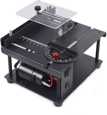 ERICAT Sierra De Mesa para El Lugar De Trabajo, Sierra De Mesa Portátil De 100 W, Base Antideslizante, Bisel Libre De 90° Y Regulación De Velocidad De Siete Niveles Ajustable, para Metal Y Madera