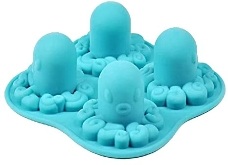 NYCEMAKEUP Octopus Shape Silicone Ice Cube Trays, Home Kitchen Ice Maker, Reusable Ice Cube Molds, Chocolate Jelly Candy Mold, Clear/Translucent, Pack of 1
