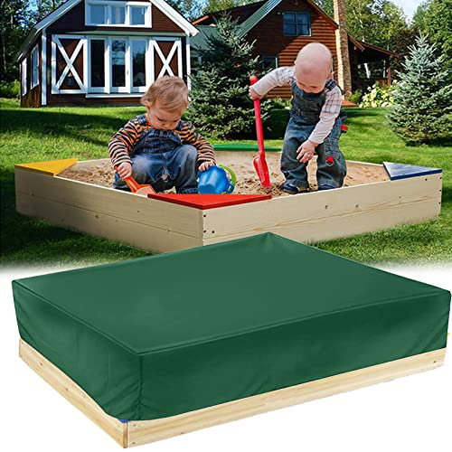 Sandkasten Abdeckung Wasserdicht 210D Oxford-Stoff Abdeckung Sandkasten Staubdicht Abdeckplane Sandkasten Sandkastenabdeckung mit Kordelzug für Sandkasten Garten (Grün, 120 * 120 * 20cm)
