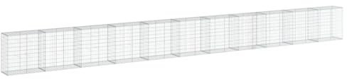 vidaXL Gabionkorg med skydd 1100x50x100 cm galvaniserat järn, gabionkorg, stenmur, gabionmur, gabionkorgar, stenmurar, gabinmurar, gabionvägg