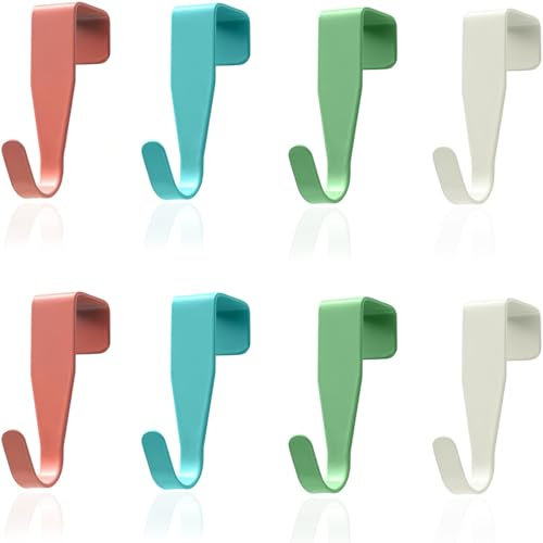 KOLZEMV 8 Pezzi Appendiabiti da Porta, gancio porta, appendino da porta, Ganci per Porta in Acciaio Inox, Ganci Attaccapanni, Adatto per Camere da Letto, Bagni, Sale Studio, Armadietto, Accappatoio