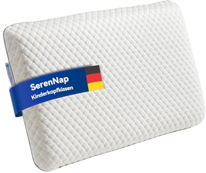 SerenNap Memory-Schaum Kinderkopfkissen Ergonomisches Kissen für Kinder 3-10 Jahre mit ÖeKO-Tex mit Atmungsaktives Baumwollbezug