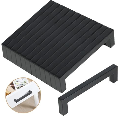 12 pezzi Maniglie per Mobili da Cucina - Maniglie per mobili - Maniglie Armadio - Maniglie in acciaio inossidabile per mobili da cucina - Decorazioni per la casa - Distanza fori 128 mm - Nero