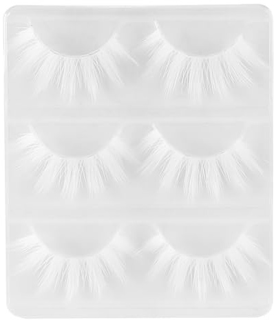 Namvo 3 Paar wei?e falsche Wimpern, wiederverwendbares Make-up, lange, dicke, gekreuzte Wimpern für Cosplay, Maskerade, Party, dramatisches Volumen, Wimpern für besondere Anl?sse