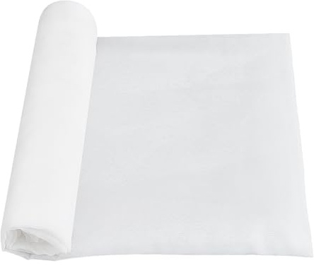 NBEADS Tessuto di Organza Da 5m, Tessuto In Organza A Rete Largo 1.5m Tessuto In Organza Trasparente Solido Da Sposa Tessuto In Rete Trasparente per Decorazioni per Artigianato Fai Da Te, Bianco