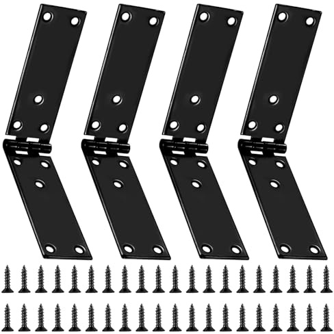 4 PcsBisagras Cajon Madera, Conectores de Bisagra de Puerta, Bisagra de Muebles, Bisagras Plegables, Bisagras de Puerta de Madera Abatibles para Cajas Puertas de Armarios(200 x 35 mm)