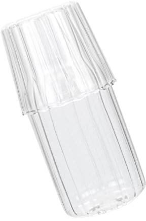 CLISPEED Large High Borosilicate Glass Water Carafe and Tumbler Set, Multi-Function Household Water Jug for Desktop and Bedside Use, Sturdy Tabletop Pitcher Suitable for Dormitory and Room