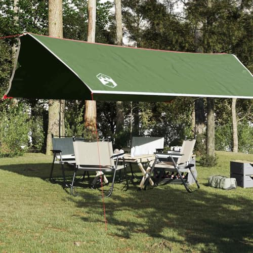 HaoChrymec Tarp Wasserdicht aus Oxford-Gewebe, Multifunktional, Sonnenschutz und Regenschutz, Zeltplane für Camping, Camping Plane, Grün, 500 x 294 cm