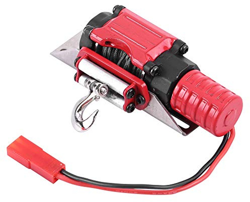 POENVFPO Treuil de Voiture RC pour -4 Voitures sur Chenilles SCX10 RC échelle 1:10, Treuil à Moteur Solide et Durable pour Une Performance Améliorée du Véhicule, Rouge + Noir (A)