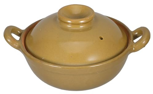 LALADEFIEE Cocotte en Argile Traditionnelle 500 Ml Poignée Simple, Pot à Ragoût Petite Taille pour Cuisson Mijotée, Marmite Multifonctionnelle en Terre Cuite Cuisine Maison