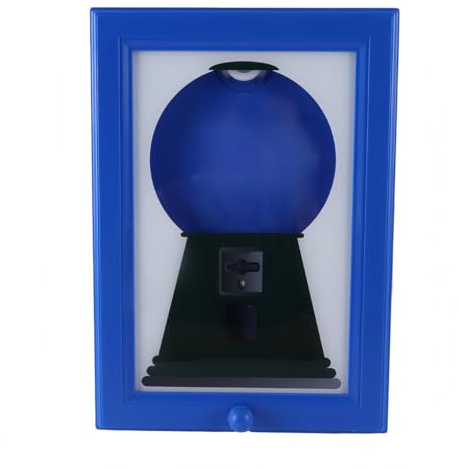 Alide Candy Dispenser Picture Frame Wall Mounted Interactive Gumball Machine Snack Dispenser for Kitchen with Fun Photo Frame(Blue)