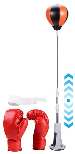 Yulokdwi Box-Mit Ständer | Saugnapf-Boxreflexgerät - Höhenverstellbarer Boxsack - Für -Gym, Büro, Hinterhof, Spielzimmer, Erwachsene, Kinder, Jugendliche, Training, Fitness