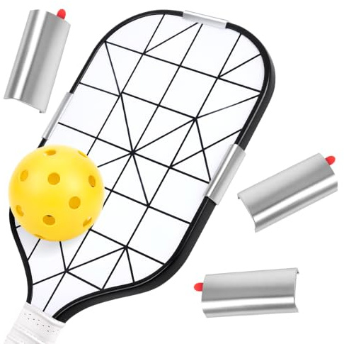 Rolitwils Pesi per pagaia da pickleball, confezione da 6, 3,3 g, con supporto adesivo, doppio sistema di bloccaggio, adatti per pagaie con bordi da 16 mm o 14 mm, clip per regolazione della potenza e