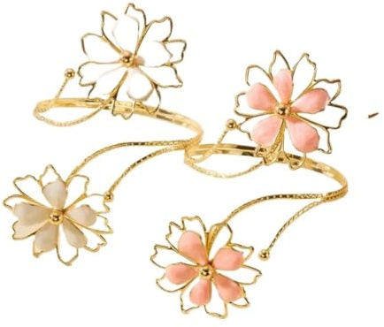 KHASCBNF Pulsera Para La Parte Superior Pulsera de brazo superior Metal con huecos flores for mujer, brazalete ajustable Punk Vintage, joyería fiesta
