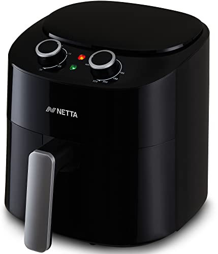 NETTA 4.2L Air Fryer - Adjustable Temperature Control and Timer - Removable Shelf - Rapid Air Circulation - Healthier Oil-Free Cooking at Home - 1300W