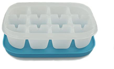 TUPPERWARE Gefrier-Behälter Eiswürfler hellblau mit Deckel mini Eiswürfel Eis 15466
