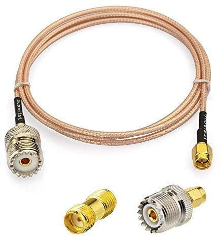 Superbat SMA-Kabel männlich UHF weiblich 1 m RG316 50 Ohm + 2 UHF Adapter Kit für RF/CB Radio/Walkie-Talkie