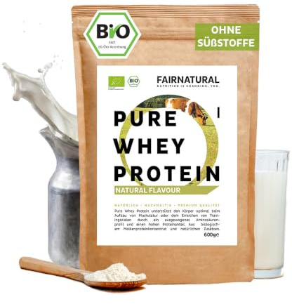 BIO WHEY Protein-Pulver Neutral ohne Chemie [Regional aus Deutschland] - Eiweiß-Pulver ohne Süßungsmittel für Eiweiß-Shakes & als Low-Carb Backprotein - 600g Molkenprotein ohne Zucker und ohne Soja