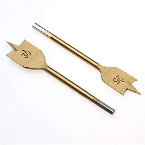 Flat Wood Drill, SUPERTOOL 5PCS 12mm Flat Wood Drill Bit - Titanium-Gold, Woodworking Three-Point Flat Drill for Electric Drills, Bench Drills, and Rechargeable Drills