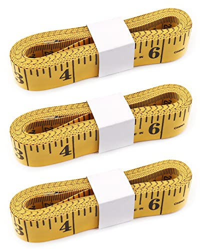 Utoolmart Metro a nastro morbido da 300 cm, doppia scala, nastro in fibra di vetro, righello flessibile per cucito su misura, medico, artigianato, strumento di misurazione, 3 pezzi