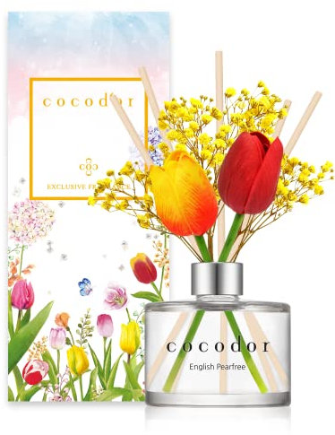 [COCODOR/English Pearfree] Tulip Reed diffuser oil 200ml with Tulip Sticks, Best for Home, Kitchen, Bathroom. Diffusers with Sticks