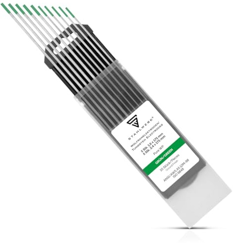 STAHLWERK Wolframelektroden WIG Ø 1,6 x 175 mm und Ø 2,4 x 175 mm – WP Grün – je 5 Stück im 10er Pack, Schweißelektroden, langlebig, stabil und belastbar, universell für alle gängigen WIG-Geräte