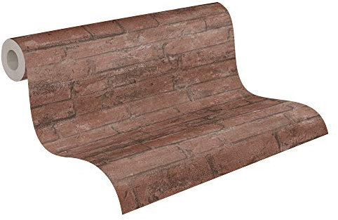 A.S. Création Vliestapete Elements Tapete in Backstein Optik 10,05 m x 0,53 m braun rot anthrazit weiß 377472 37747-2