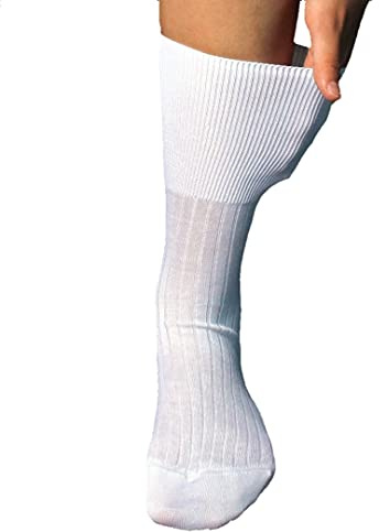 Prisco Calze Sanitarie Uomo Corte in Cotone Filo di Scozia, Calzini Sanitari per Diabetici, 6 Paia (IT, Numero, 40, 41, Regular, Regular, Bianco)