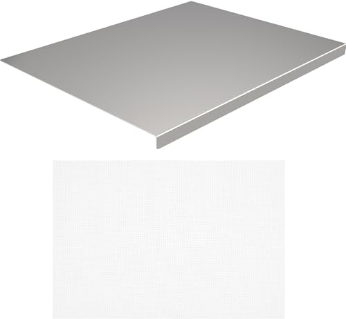 HEMOTON Stainless Steel Baking Board 15.7 X 11.8 Inch Metal Kneading and Rolling Dough Panel Heavy Duty Kitchen Chopping Board for Meat and Vegetables