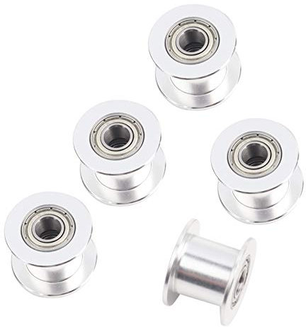 5 Stück Umlenkrollen 20 Zahnlose Zahnriemenscheiben 10mm Breite Glatte Präzisionsteile für 3D Drucker CNC Maschinen und DIY Projekte
