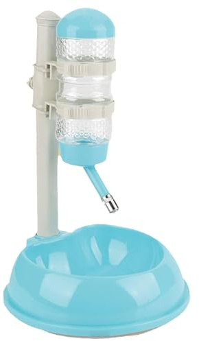 Dog Water Bottle Stand, Pet Standing Water Dispenser Automatic Water Drinking Fountain Bottle Bowl Dispenser Dish Stand for Dogs Automatic Dog Feeder and Water(Blue)