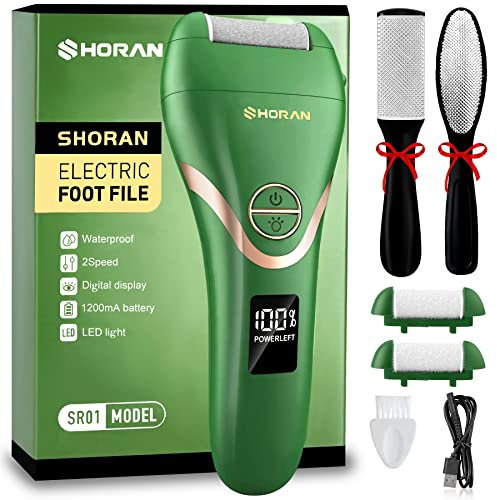 SHORAN Hornhautentferner Elektrisch Stark, Extreme Hornhaut Entfernen Fuß Wiederaufladbar, Profi Elektrischer Hornhautentferner Füße Foot Callus Remover für Fußpflege