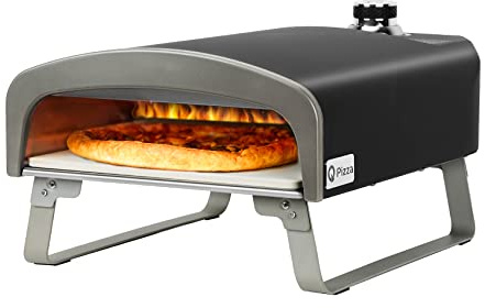 Pizzaofen für den Außenbereich, Q Pizzaofen für 33 cm Pizza, tragbarer Gas-Pizzaofen mit Pizzastein zum Kochen im Freien, Hinterhof-Pizza-Maker, ideal für Outdoor-Küche und Party, tolles Geschenk