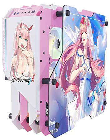 GOMOSU Boîtier De Jeu PC ATX/M-ATX/ITX Milieu De Tour - Port E/S Avant USB 3.0 - Panneau Latéral en Verre Trempé - Votre Boîtier D'ordinateur Unique