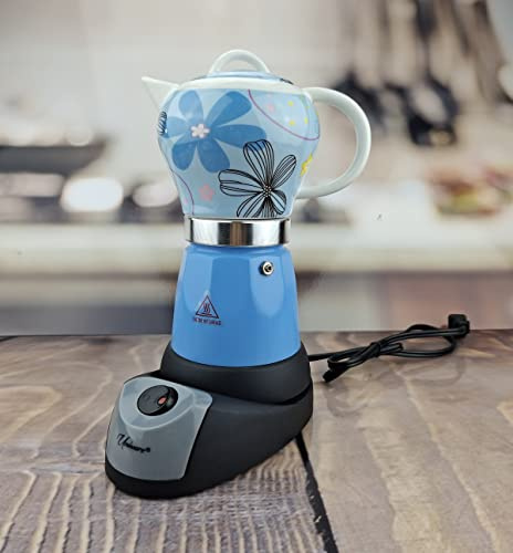 UNIWARE 6 Cup Professional Electric Espresso/Moka Coffee Maker (Blue)