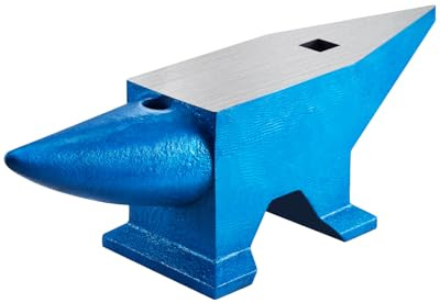 VEVOR Enclume de forgeron 132.3lbs(60 kg) Enclume d’acier Bleu Forger Riveter Aplatir Former le métal Travail du métal Traitement thermique Bijoutier Marteau comme cadeau Portable Robuste