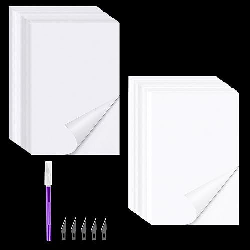 PLCatis Diamant Malerei Trennpapier 100 Stück Doppelseitiges Trennpapier 10 x 15cm Diamond Painting Papier Painting Zubehör Trennpapier + 14cm Cutter für DIY Art Work mit 5 Ersatzklingen